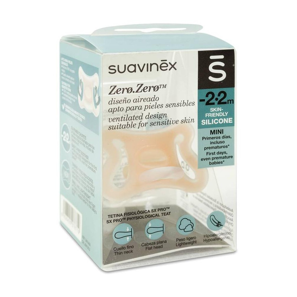 Suavinex Chupete Zero.Zero Tetina Fisiológica Sx Pro 2-2 Meses 1 Unidad