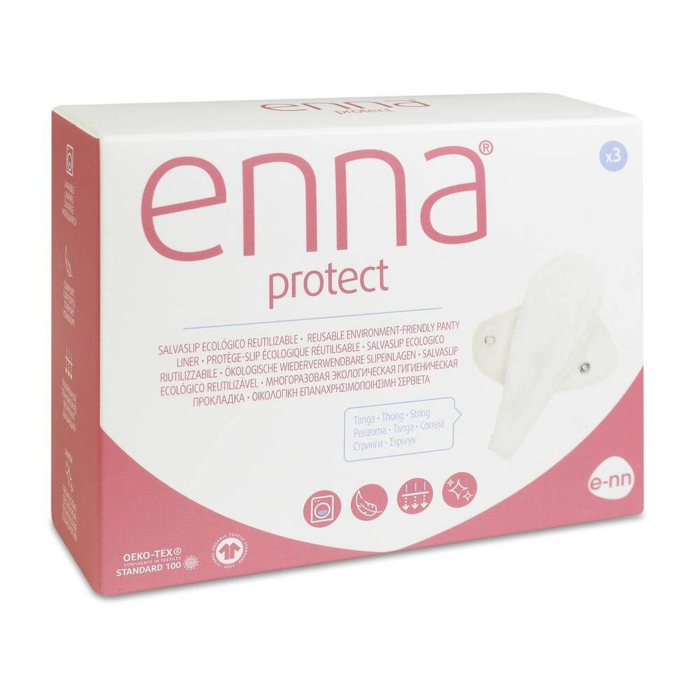Enna Protect Salvaslip Reutilizable Eco Tanga Crudo, 3 Unidades