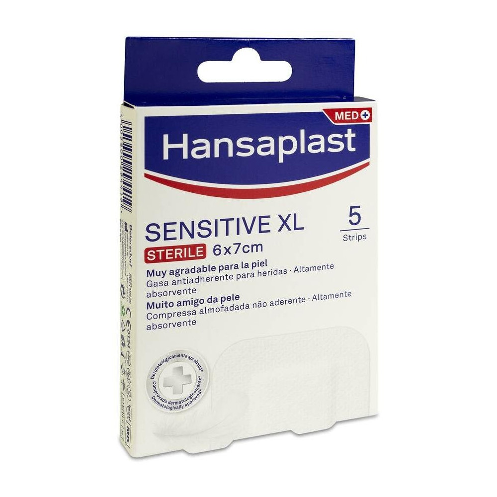 Hansaplast Med+ Sensitive Xl Apósitos 6X7Cm 5Uds