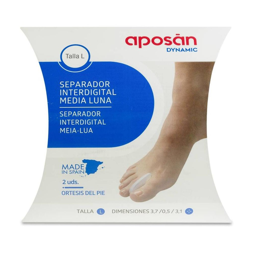 Aposán Dynamic Separador Interdigital De Media Luna Talla L, 2 Unidades