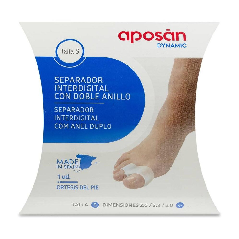 Aposán Dynamic Separador Interdigital Con Doble Anillo Talla S, 2 Unidades