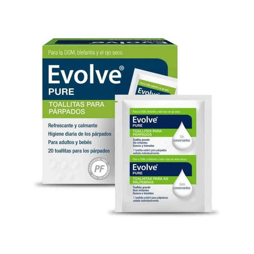 Evolve Párpados, 20 Toallitas