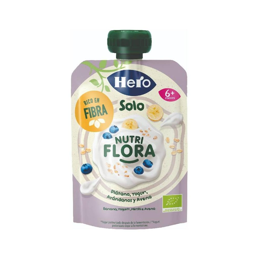 Hero Baby Solo Bolsita De Arándanos, Plátano, Yogur Y Avena, 100 G