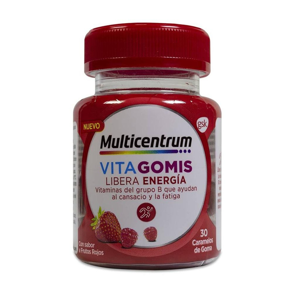 Multicentrum Vitagomis Energía Sabor Frutos Rojos, 30 Gominolas