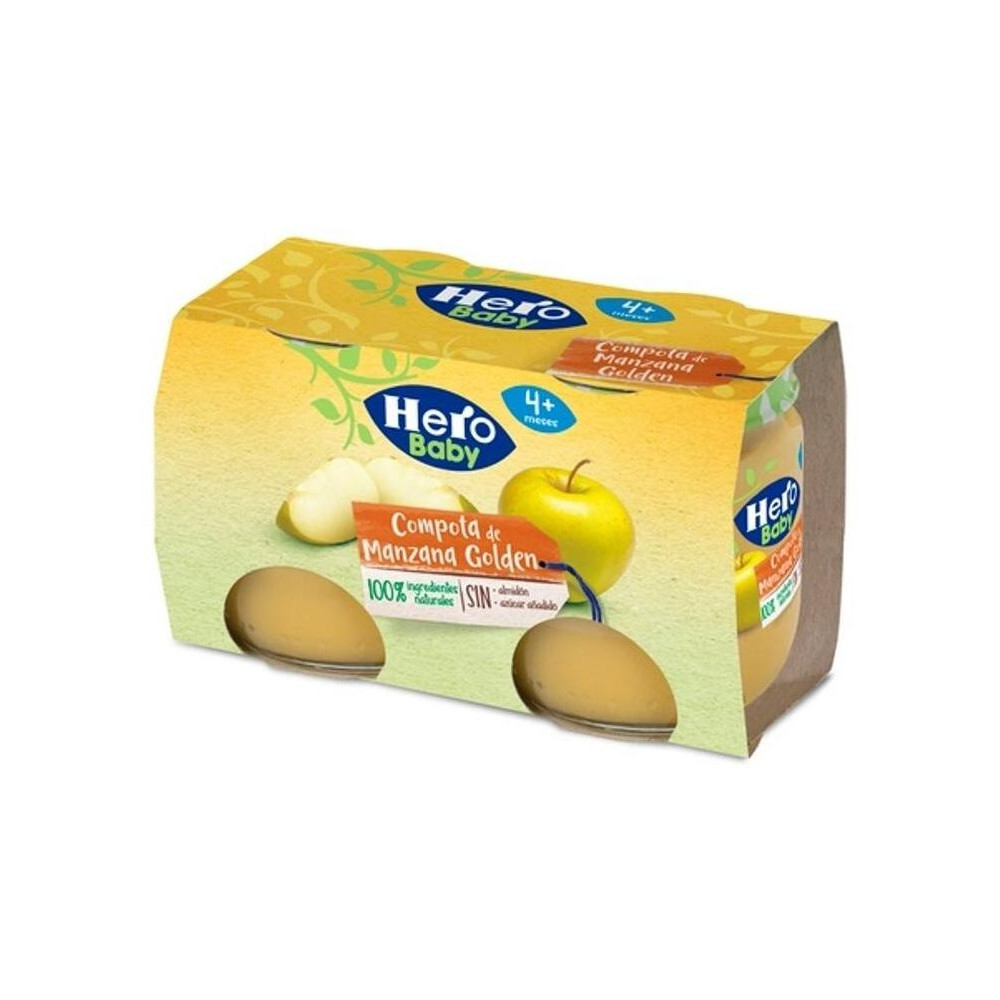 Hero Baby Compota De Manzana, 2 X 120 G