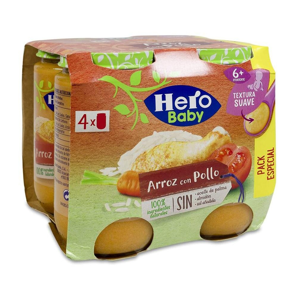 Hero Baby Pack Potito Arroz Con Pollo +6M 4X235G