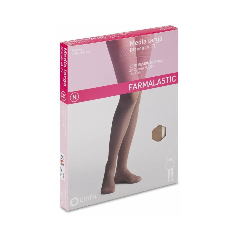 Farmalastic Media Larga De Compresión Normal Beige Extra Grande, 1 Par