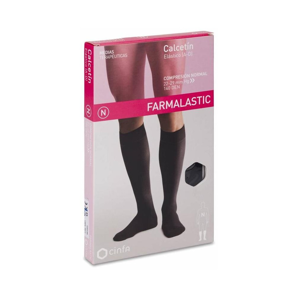 Farmalastic Calcetín Compresión Normal Negro Talla Grande, 1 Par