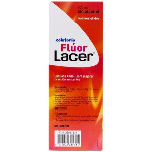 Lacer Colutorio Flúor Diario 0,05 %, Fresa, 500 Ml