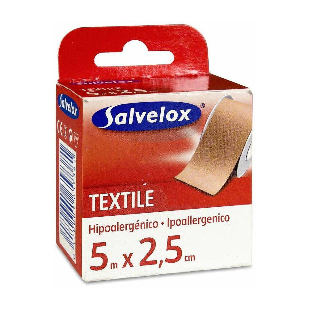 Salvelox Esparadrapo Textil Color Piel 5 M, 1 Ud