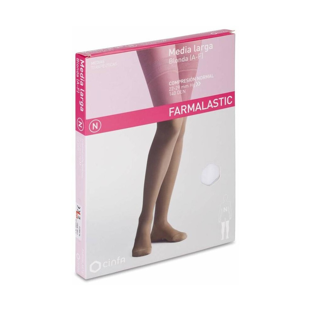 Farmalastic Media Larga De Compresión Normal Blanco Extra Grande, 1 Par