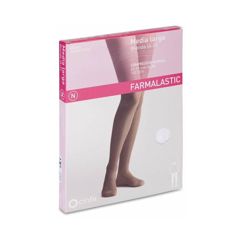 Farmalastic Media Larga De Compresión Normal Blanco Grande, 1 Par
