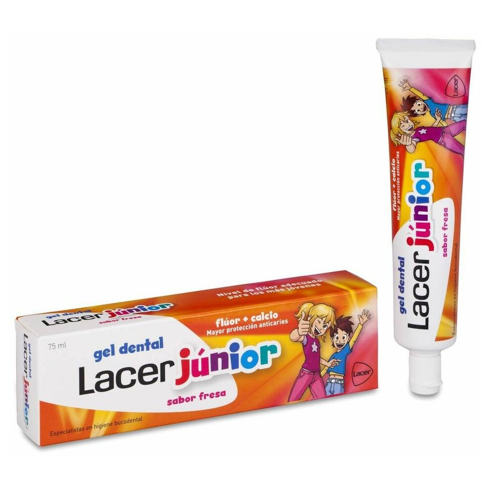 Lacer Junior Gel Dental Sabor Fresa, 75 Ml