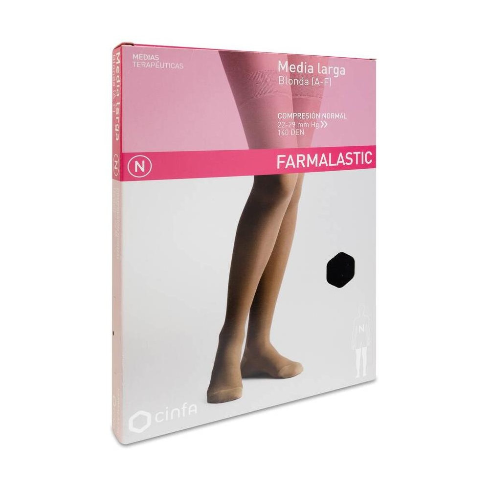 Farmalastic Media Larga De Compresión Negro Mediana, 1 Par