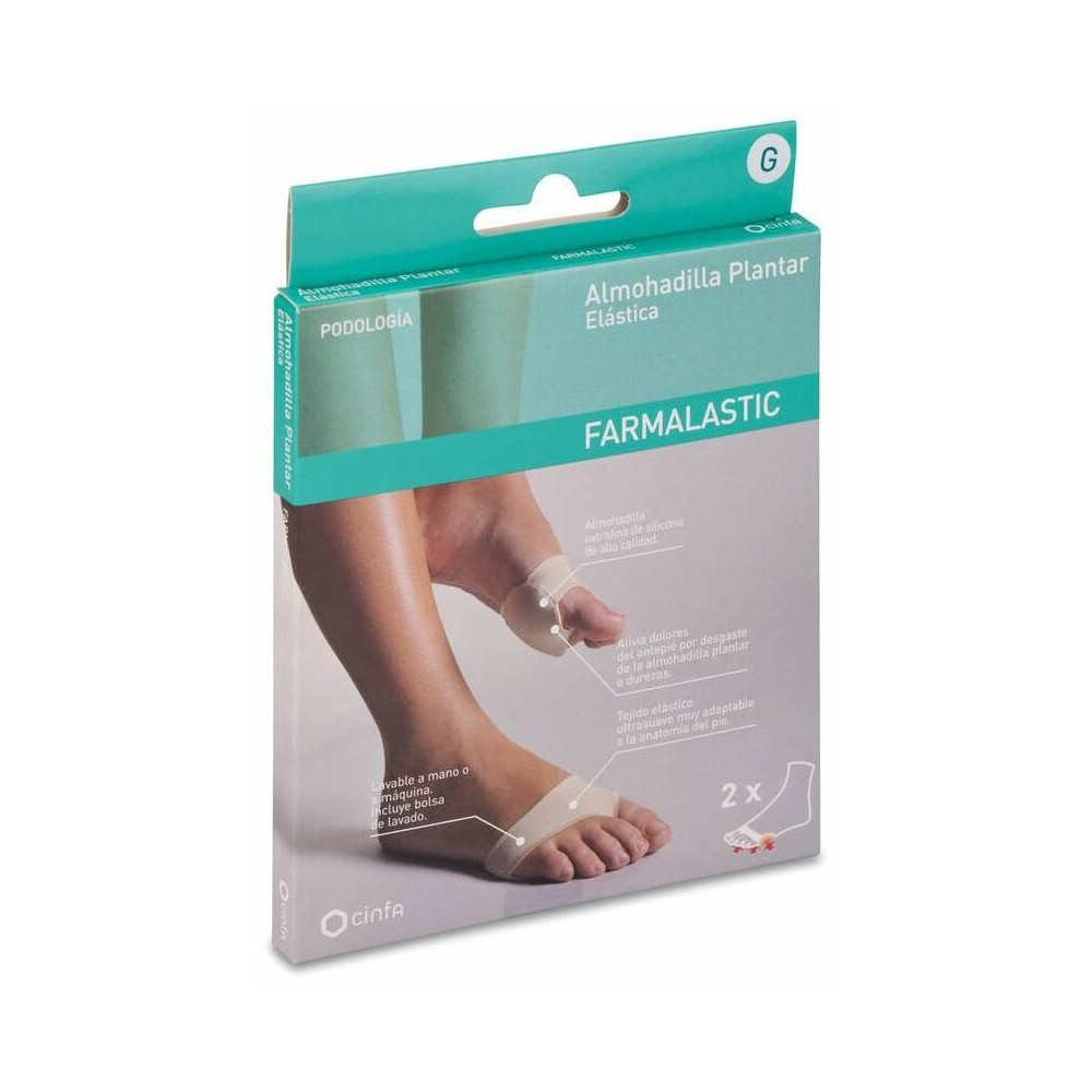 Farmalastic Almohadilla Plantar Elástica Gel De Silicona Talla 42-45, 1 Par