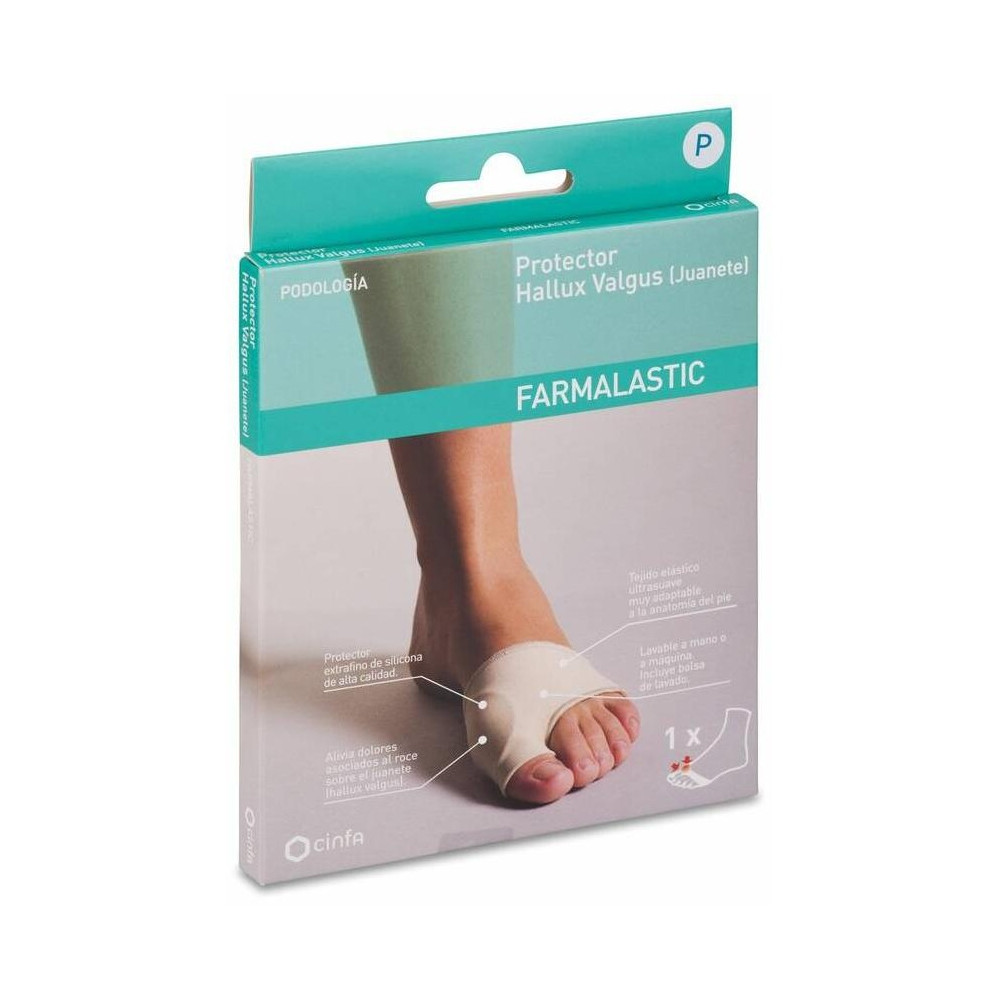 Farmalastic Protector Juanetes Hallux Valgus Gel De Silicona Pequeña, 1 Ud