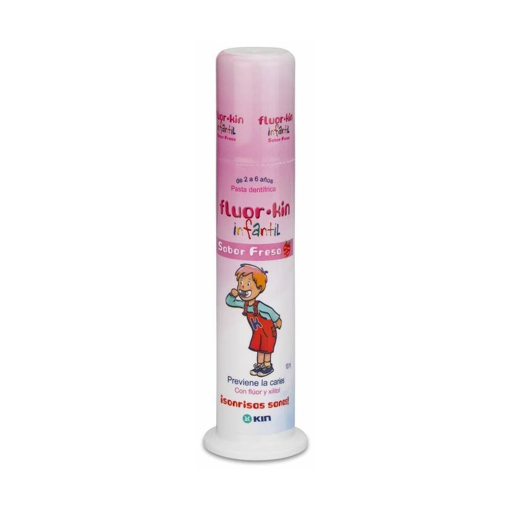 Fluorkin Infantil Pasta Dentífrica Con Dosificador Fresa 100 Ml