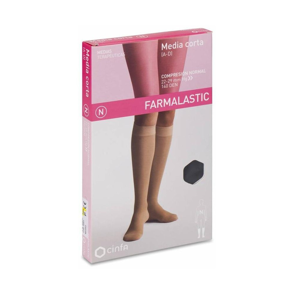 Farmalastic Media Corta (A-D) Compresión Normal T-Pequeña Negro 1 Par