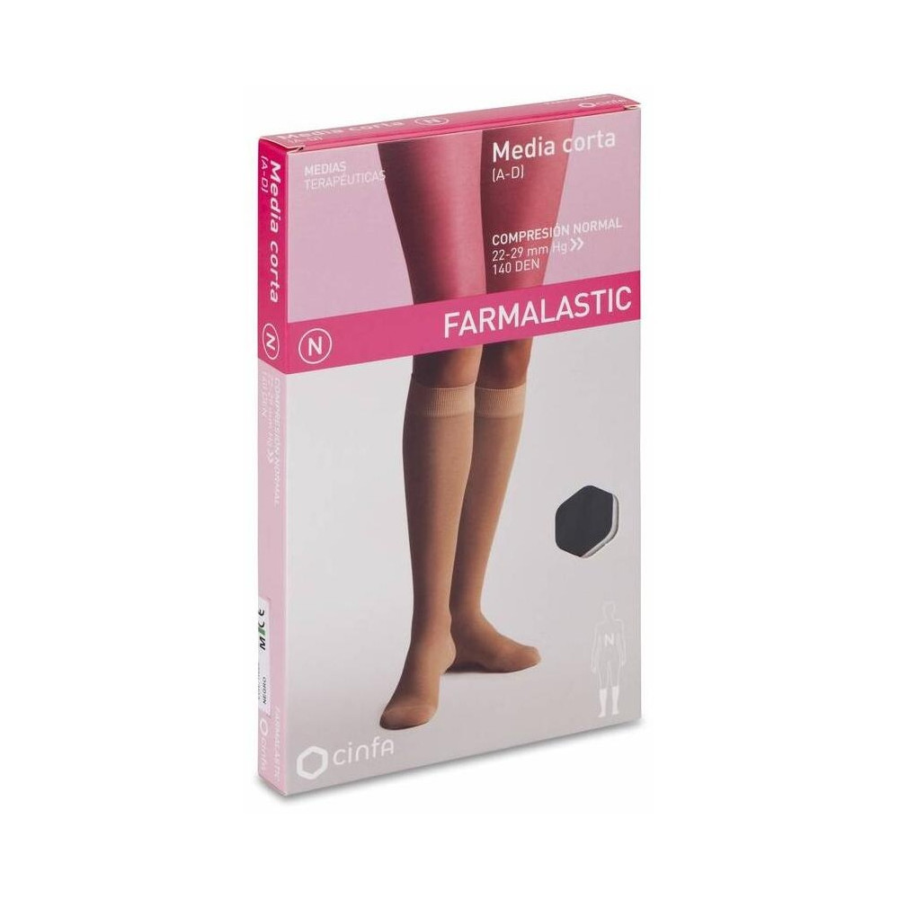 Farmalastic Media Corta (A-D) Compresión Normal T-Mediana Negro 1Ud