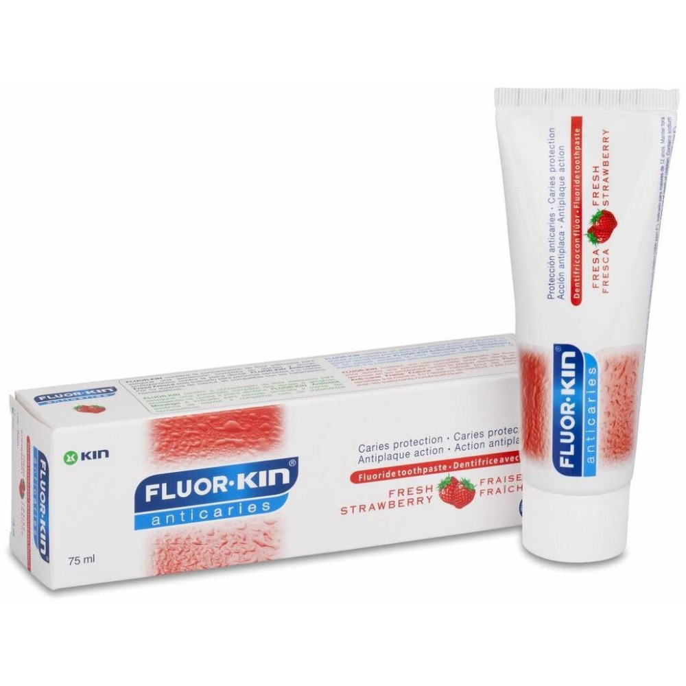Fluor Kin Anticaries Pasta Dentifrica Fresa Fresca, 75 Ml