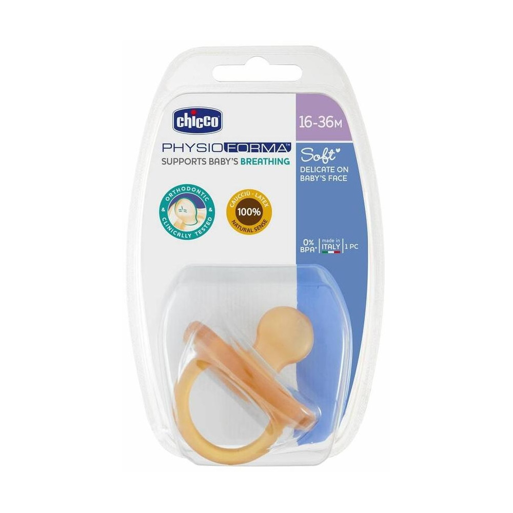 Chicco Chupete Physio Soft Gommotto Orthodontic Látex +12M, 1 Ud