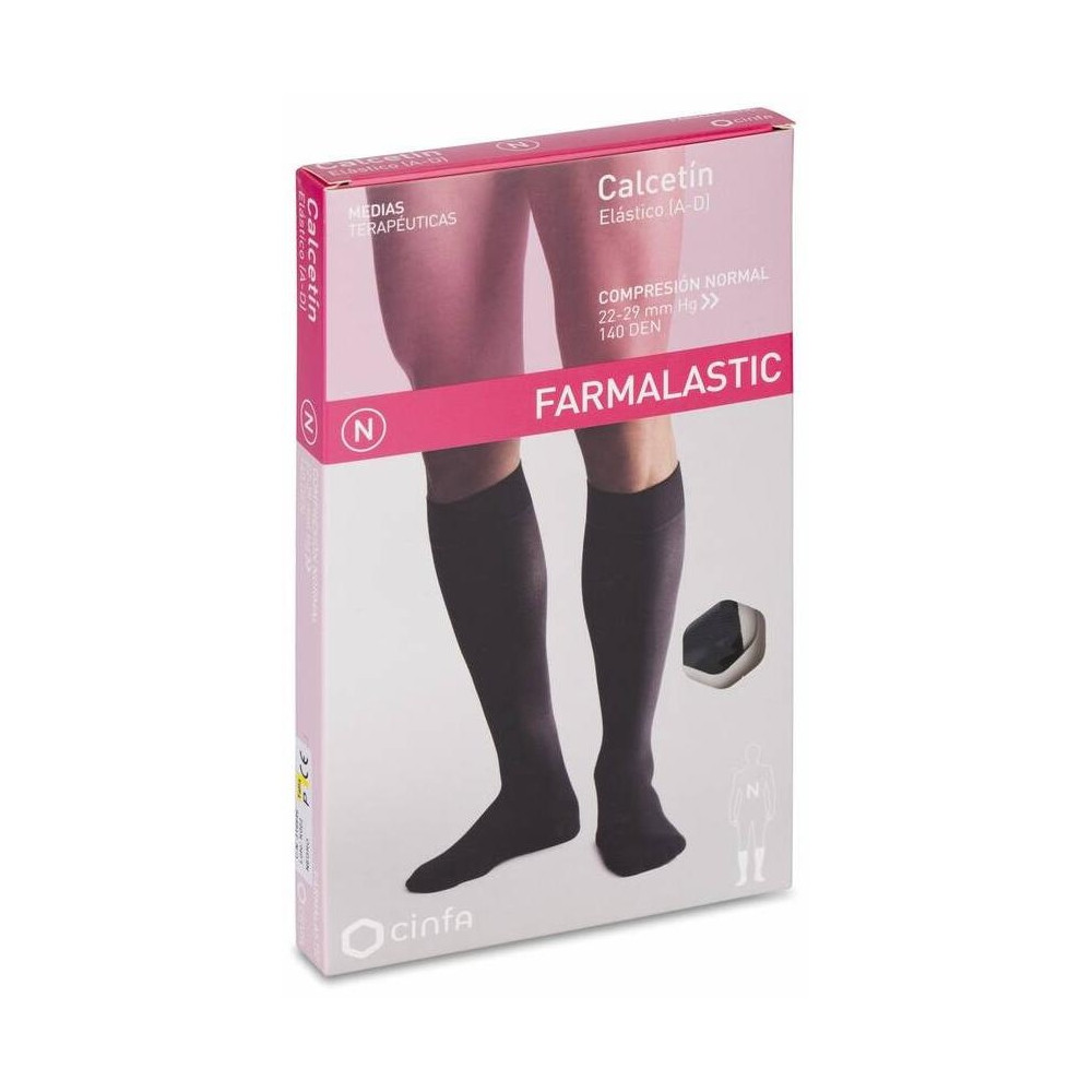 Calcetín Farmalastic De Compresión Normal Talla Pequeña Negro, 1 Par