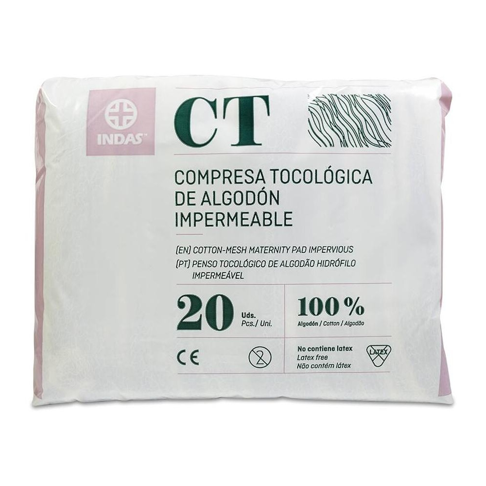Maternity Compresa Tocológica Algodón Impermeable 20 U