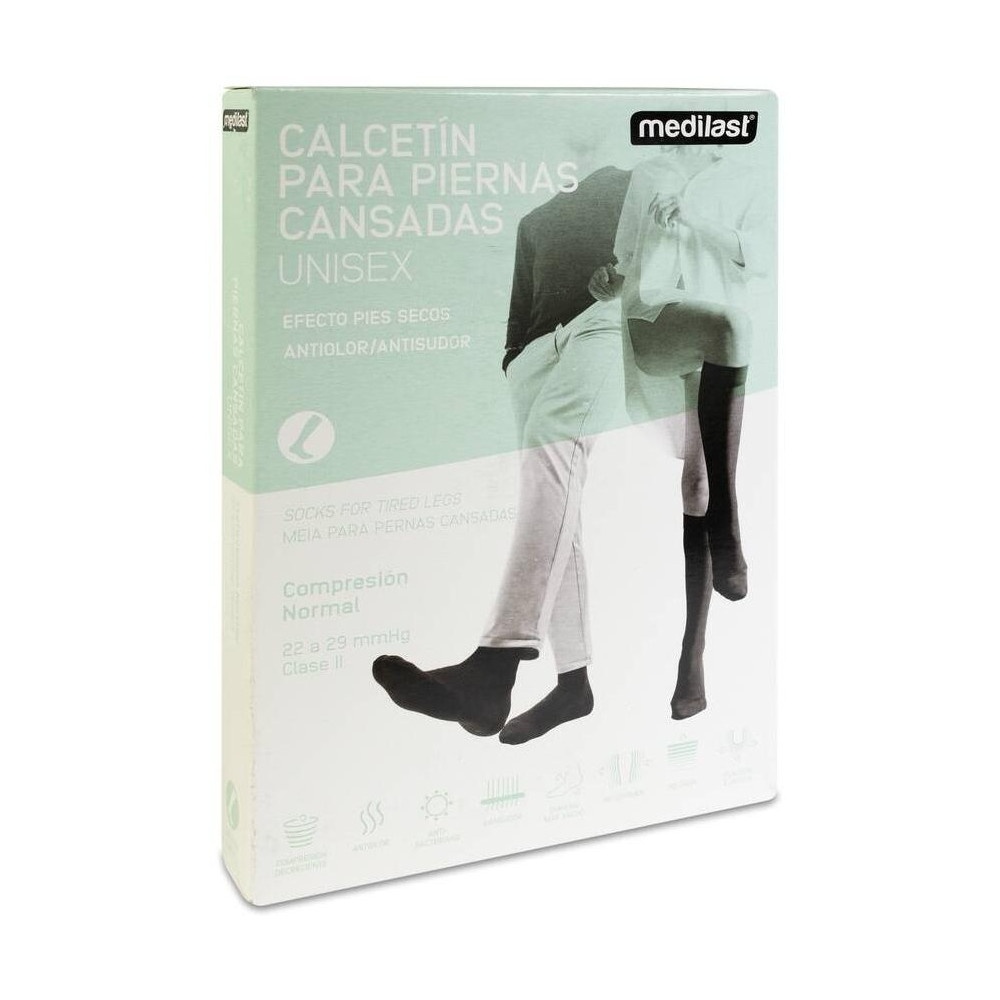 Medilast Calcetín De Compresión Normal Unisex Negro Talla L, 1 Ud