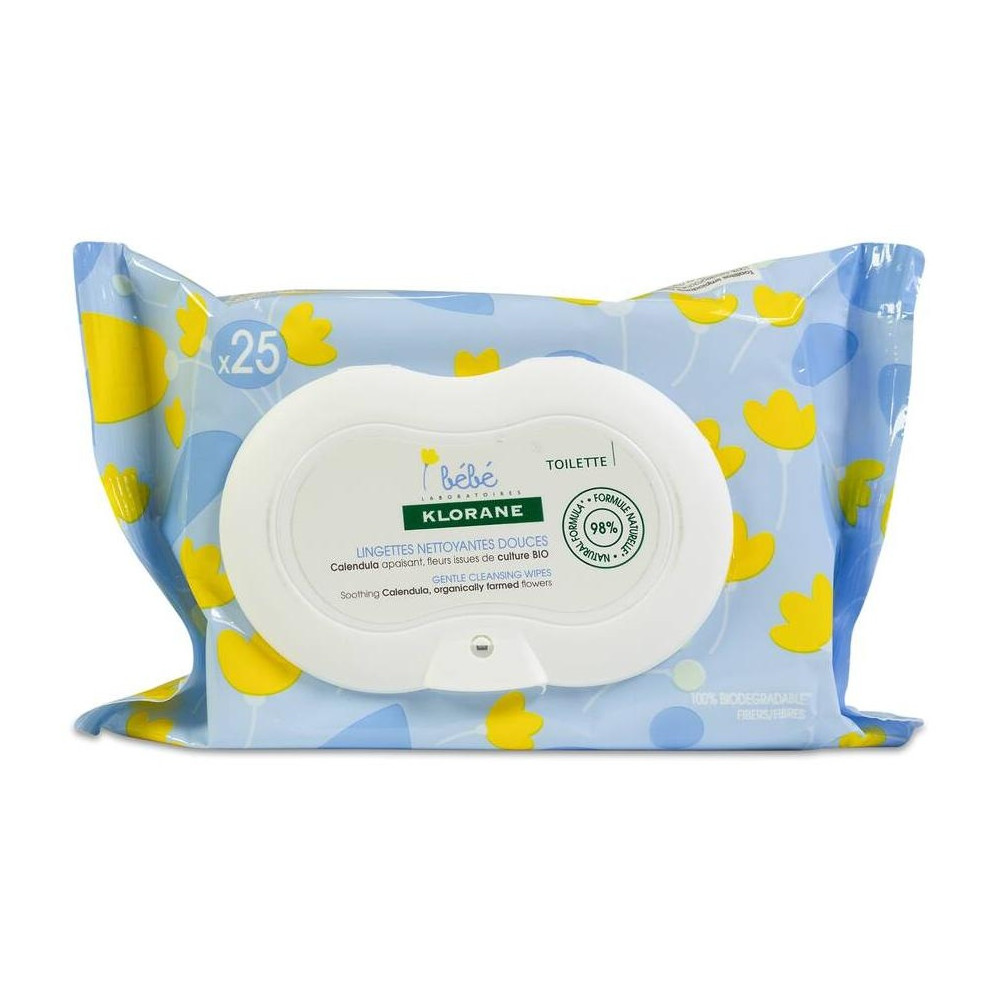 Klorane Bebé Toallitas Limpiadora Suaves 25Uds