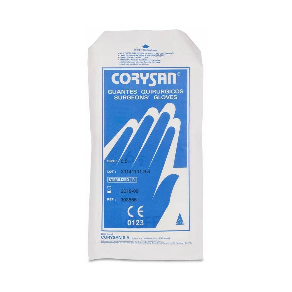 Corysan Guantes Quirúrgicos Esterilizados Talla 6.5, 1 Par