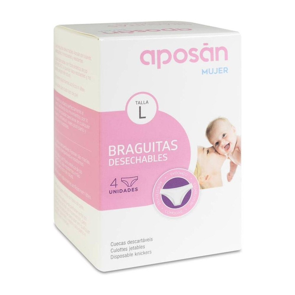 Aposán Braguitas Desechables Talla Grande, 4 Uds