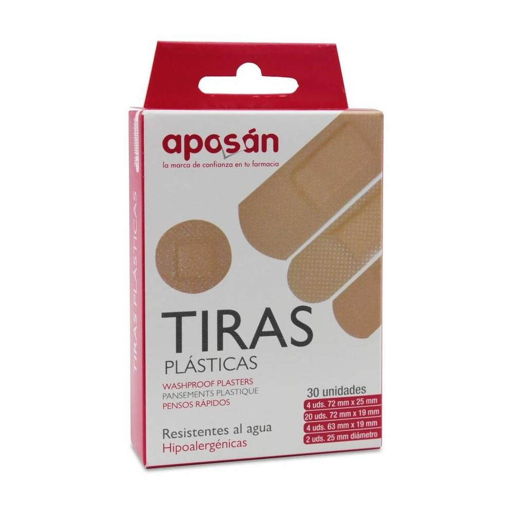 Aposán Aposito Adhesivos Plástico 4 Tamaños 30Uds