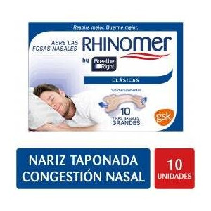 Breathe Right Tira Adhesiva Nasal Talla Grande, 10 Uds