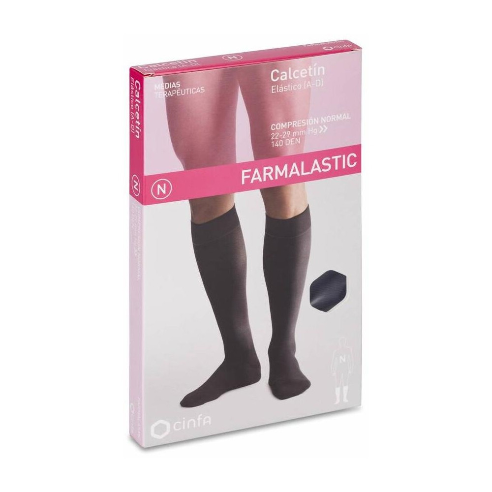 Calcetín Farmalastic Compresión Normal Talla Mediana Color Azul, 1 Par