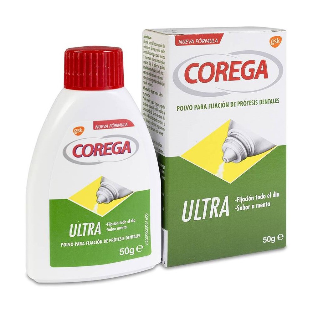 Corega Ultra Adhesivo Prótesis Dental Polvo, 50 G
