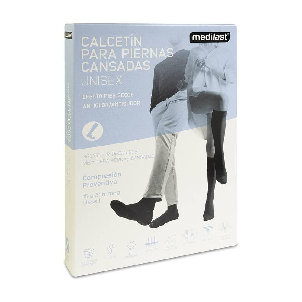 Medilast Calcetín Para Piernas Cansadas Talla M Negro, 1 Ud