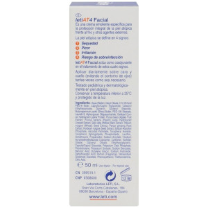 Leti At4 Facial Piel Atópica Y Seca, 50 Ml