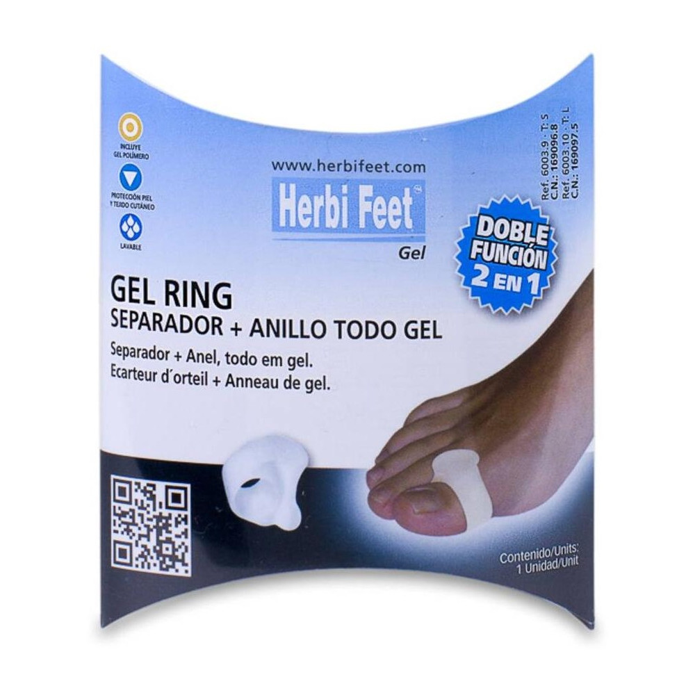 Herbi Feet Gel Ring Separador + Anillo Talla S, 2 Uds
