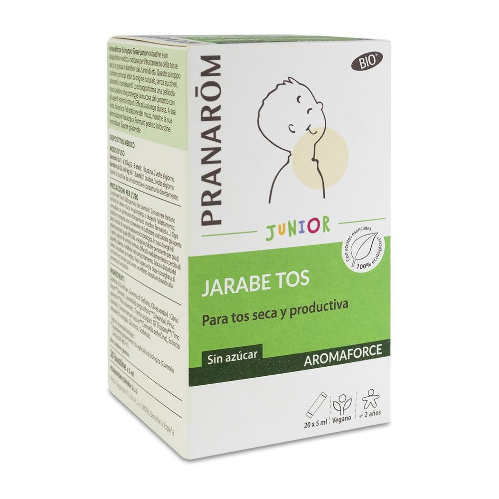Pranarom Aromaforce Junior Jarabe Tos Bio, 20 X 5 Ml