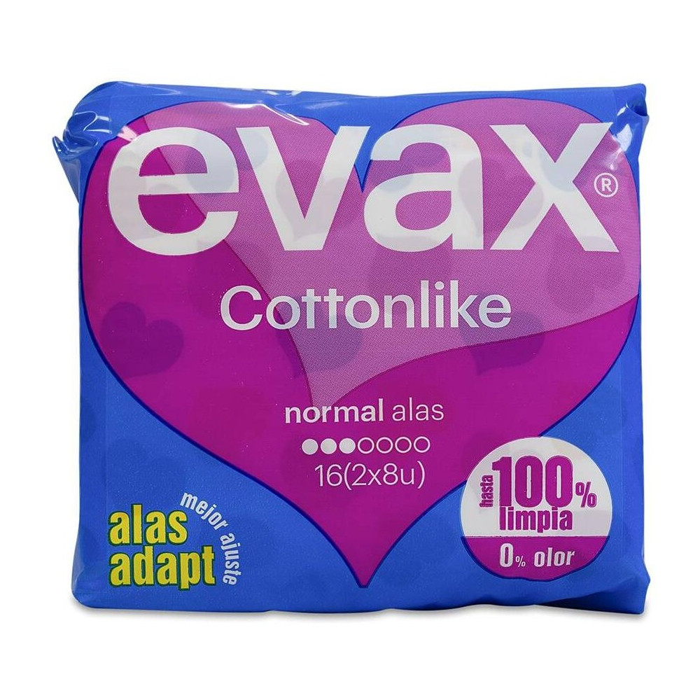 Evax Cottonlike Normal Con Alas, 16 Uds