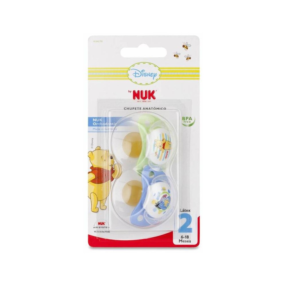 Nuk Chupete Trendline Winnie The Pooh Látex 6-18, 2 Unidades