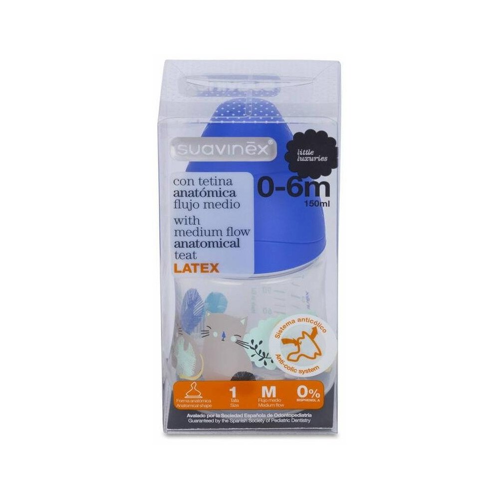 Suavinex® Biberón Anatómico Tetina Látex Boca Ancha 0-6 Meses 150Ml 1Ud 2