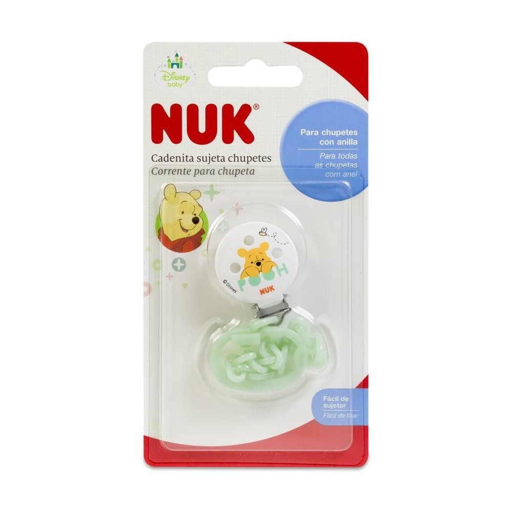 Nuk Cadenita Sujeta Chupetes Winnie The Pooh, 1 Unidad