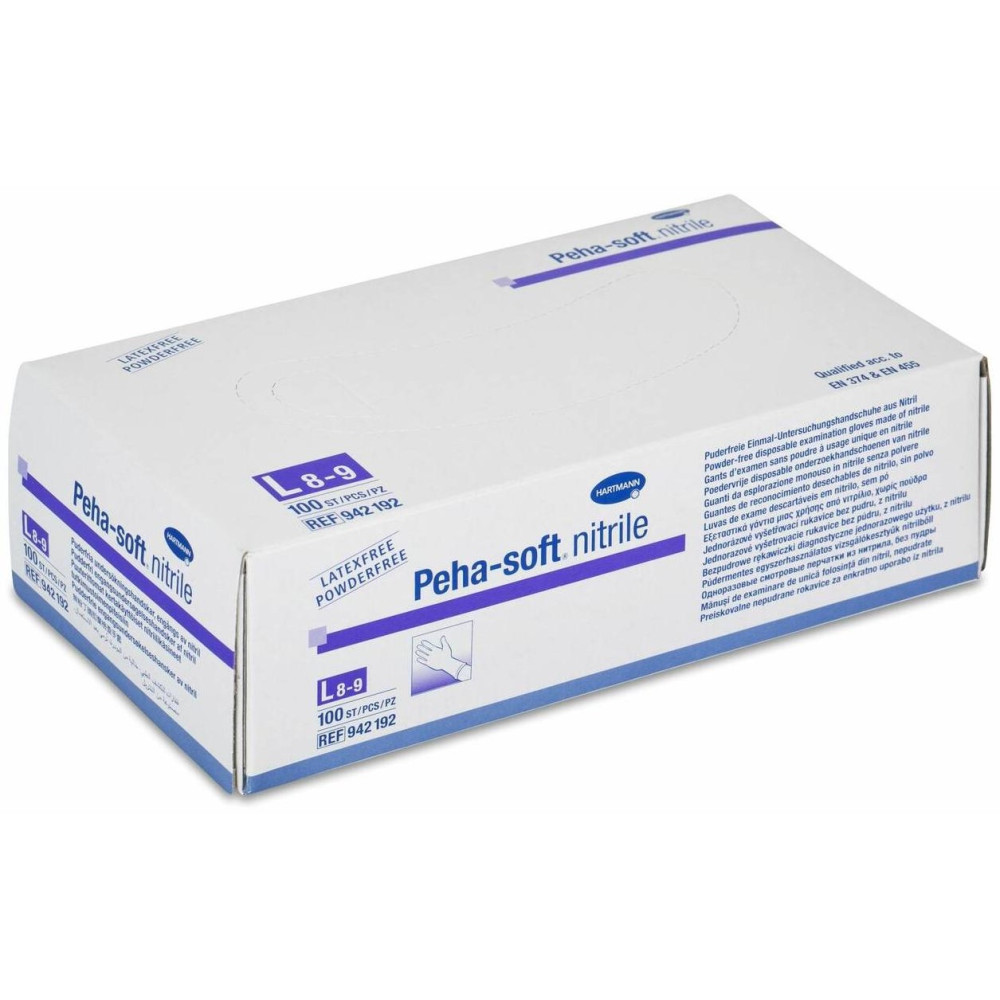 Peha-Soft Guantes Desechables Nitrilo Fino Talla L 100Uds