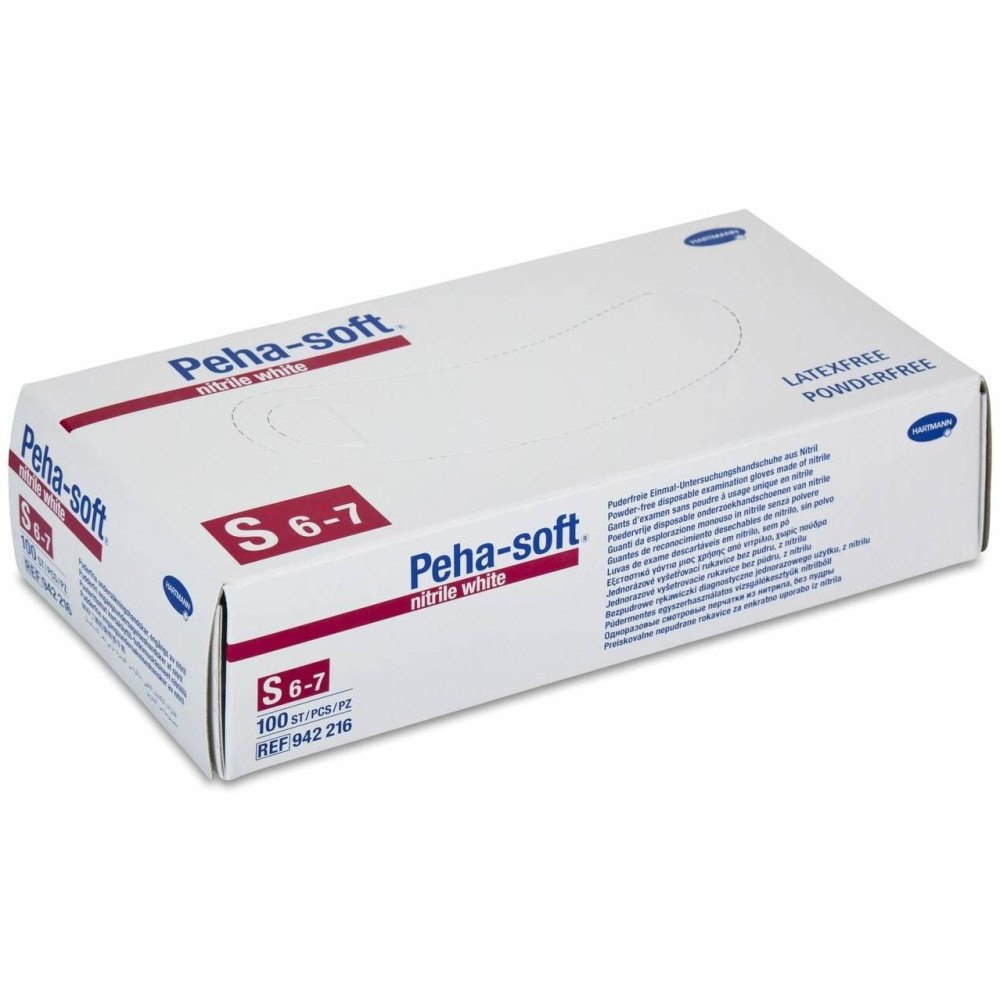 Peha-Soft Guantes Desechables De Nitrilo White Talla S 100Uds