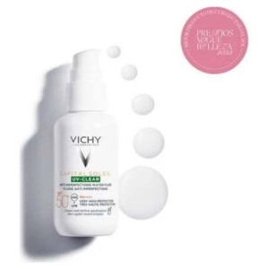 Vichy Capital Soleil Uv Clear Fluido Fotoprotector Diario Anti-Imperfecciones Spf50+, 40 Ml