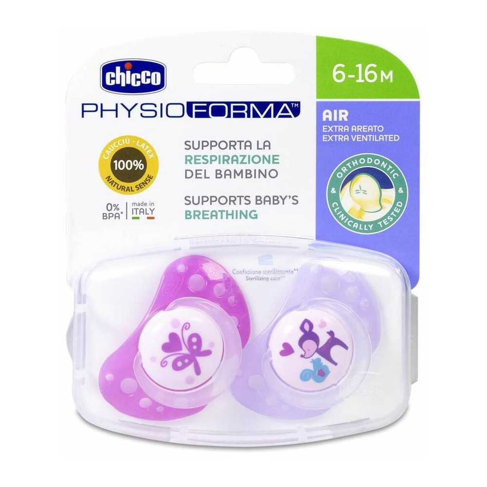 Chicco® Chupete Physio Air Tetina Látexc 6-12 Meses 2Uds
