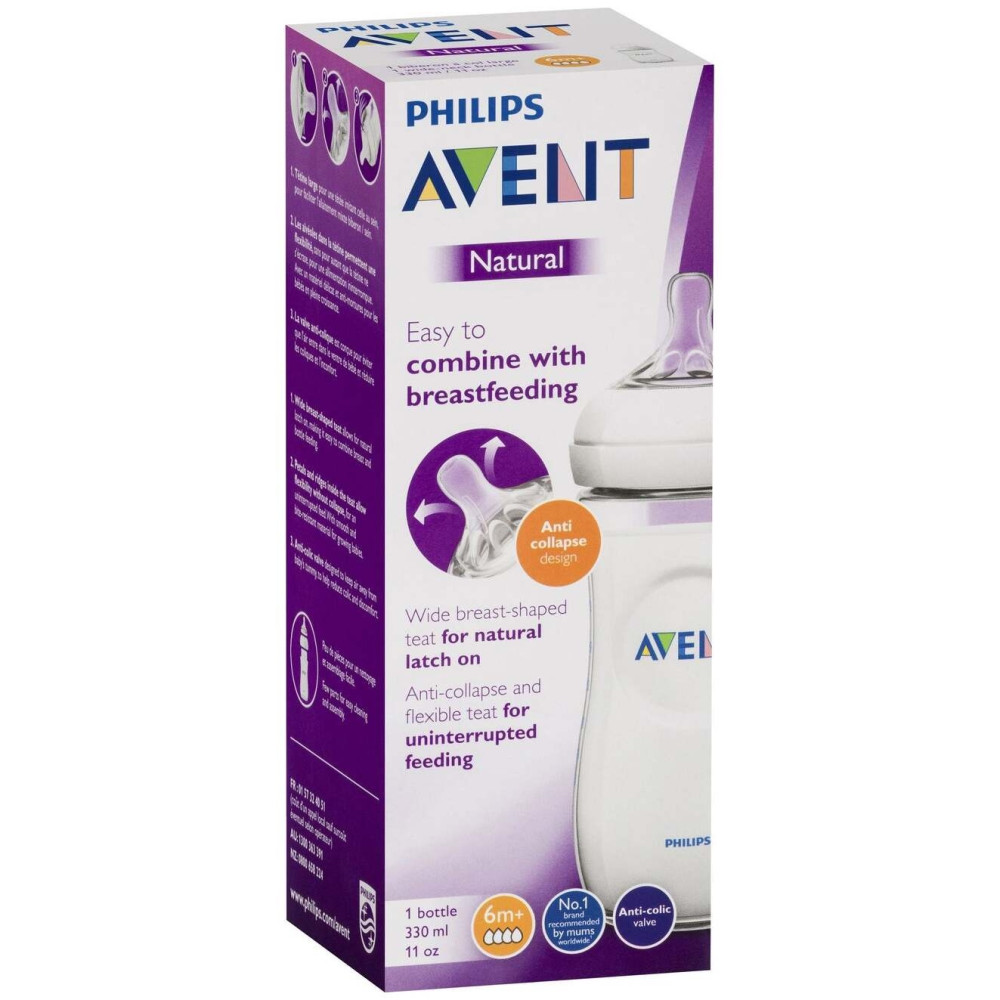 Avent Biberón Natural +6M 330 Ml, 1 Ud