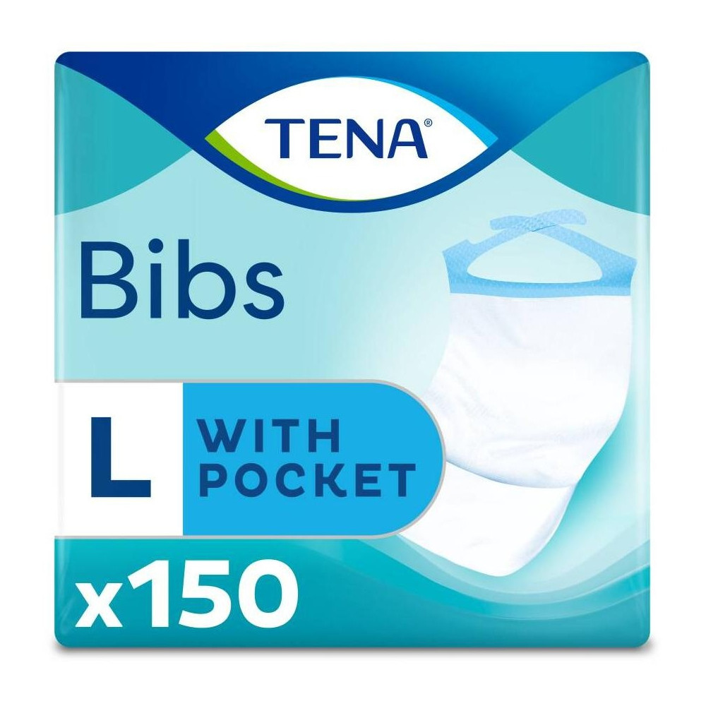 Tena Bib Babero Adulto Desechable Talla L, 150 Uds