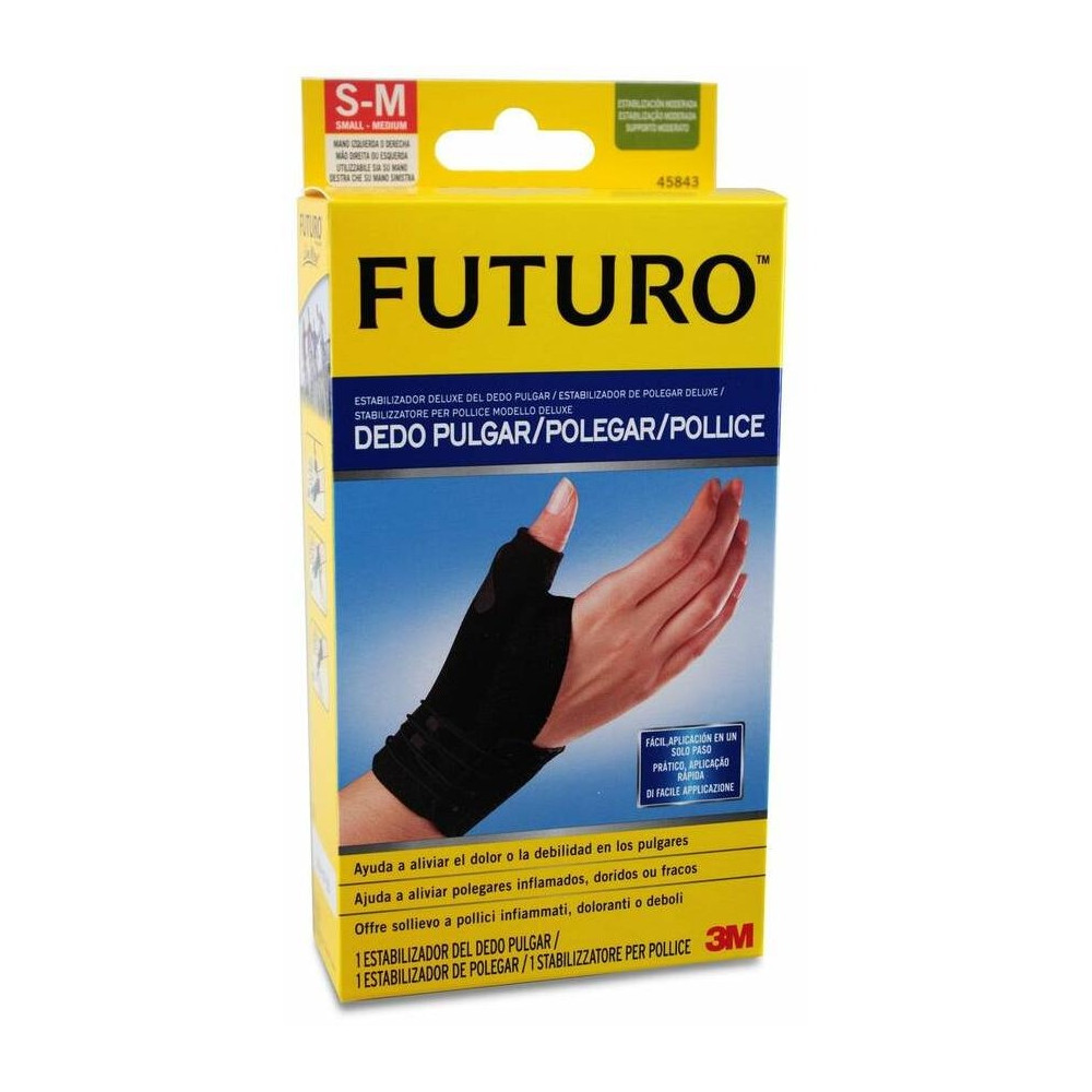 Futuro Estabilizador Dedo Pulgar Negro Talla S/M, 1 Ud